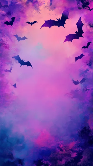 Bright Pink and Purple Instagram Story Background with Bats