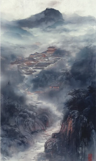 Chinese Ink Painting Landscape