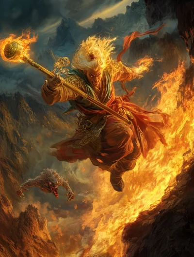 Sun Wukong on Flame Mountain