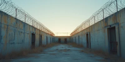 Prison Wall at Dusk