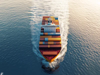 Cargo Ship Sailing on the Ocean