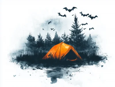 Spooky Halloween Tent with Bats