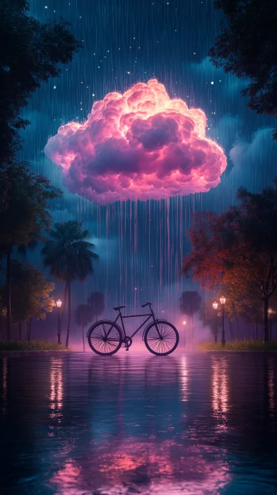 Rain Cloud on Bicycle