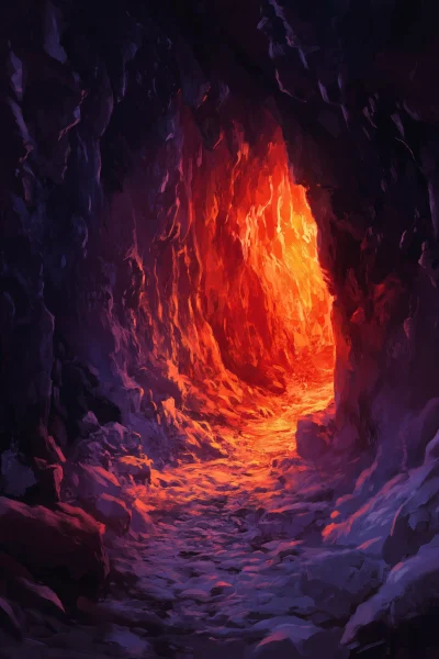 Fiery Cave Illustration