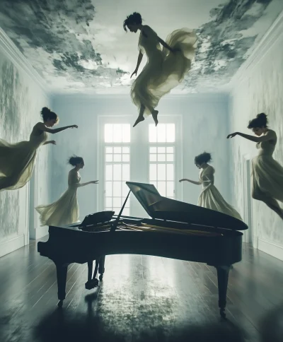 Mysterious Piano Player and Dancers