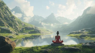 Meditation in Serene Landscape