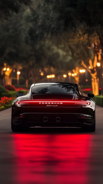 Black Porsche Illustration Wallpaper