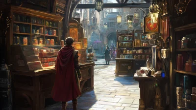 Fantasy World Magic Store in High Fantasy Style