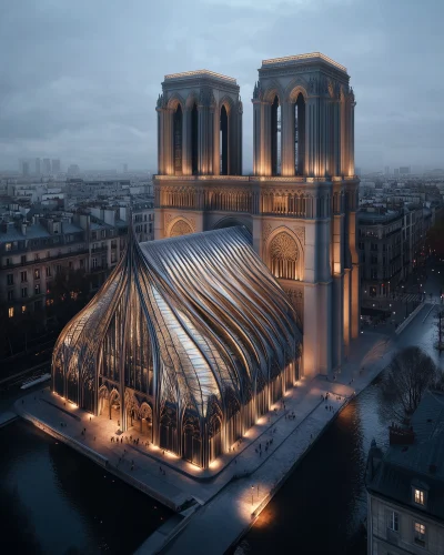 Futuristic Modern Architecture for Cathedrale Notre Dame