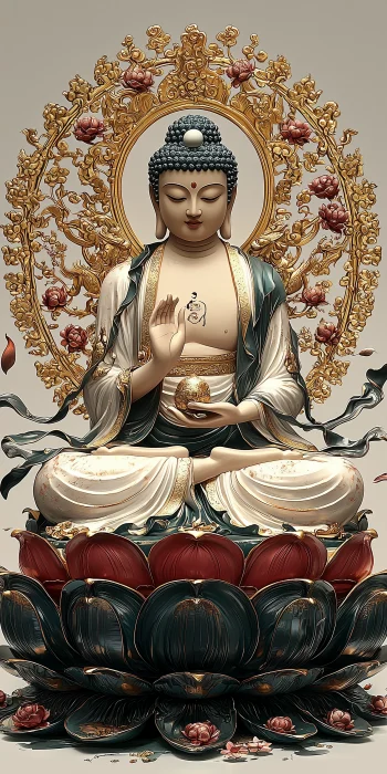 Chinese Classical Painting of Tathagata Buddha