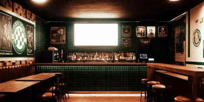 Vintage Coritiba Foot Ball Club Sports Bar Interior