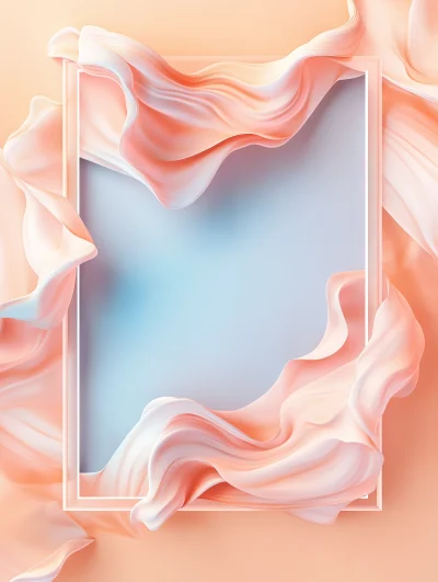 Pastel 3D Frame with Glossy Waves