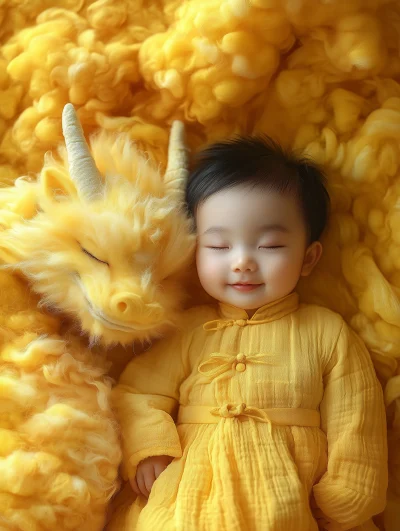 Surreal Children’s Photography with Chinese Newborn and Dragon