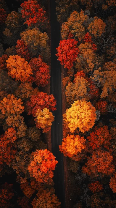 Autumn Forest Aerial View