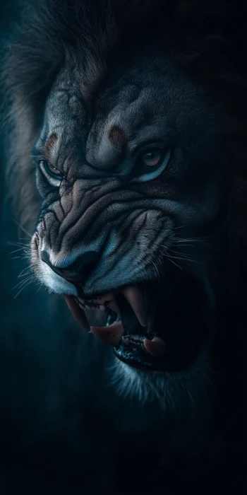 Lion Attack Portrait