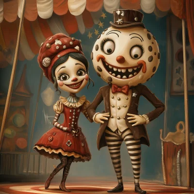 Cookie Ringmaster and Goth Clown Girl