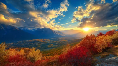 Scenic Mountain Sunset View