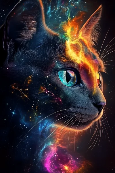 Colorful Galactic Cat