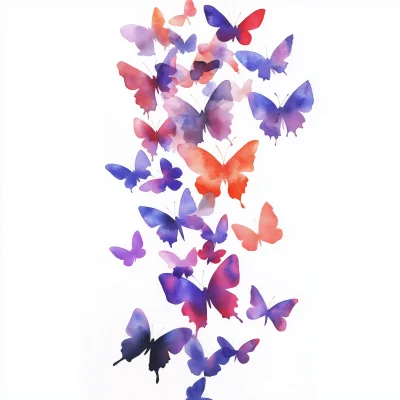 Bright Violet Butterflies Ascending