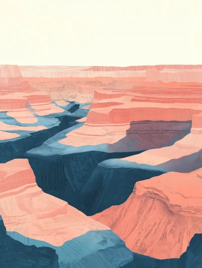 Grand Canyon Risograph Print