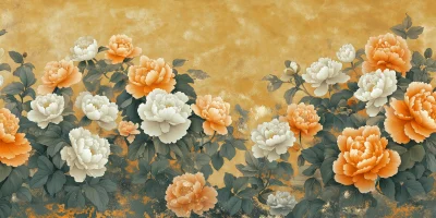 Vintage Shanghai Peony Wallpaper