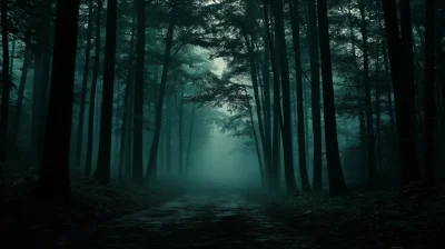 Eerie Dark Psychological Horror Movie Scene