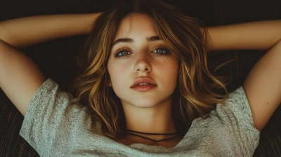 Award Winning Photo of a Beautiful Woman Lying on Couch