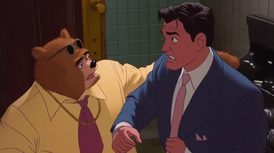 Wall Street Wolf in Disney Style