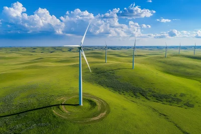 Wind Turbines in Wind Farm