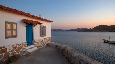 Surreal Greek Island Landscape