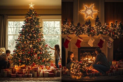 Cozy Christmas Tree Decorating