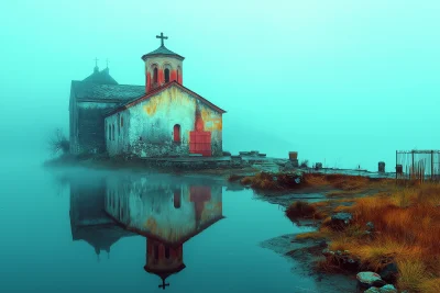 Monastery on a Tiny Lake