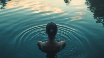 Woman Standing in Lake