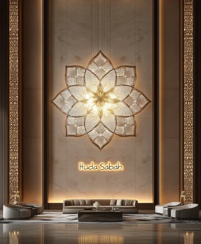 Modern Islamic Chandelier with Persian Rug Design