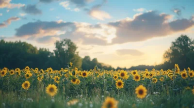 Sunflower Field at Sunset