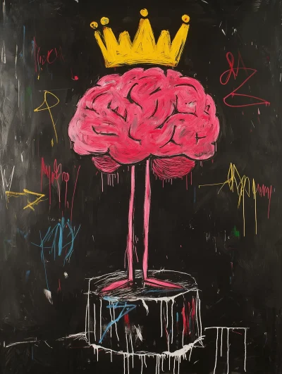 Basquiat-inspired minimalist abstract painting