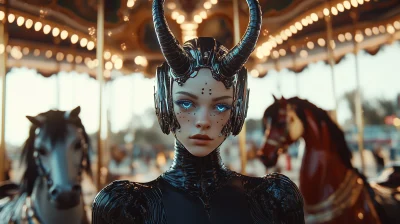 Cybernetic Horned Woman