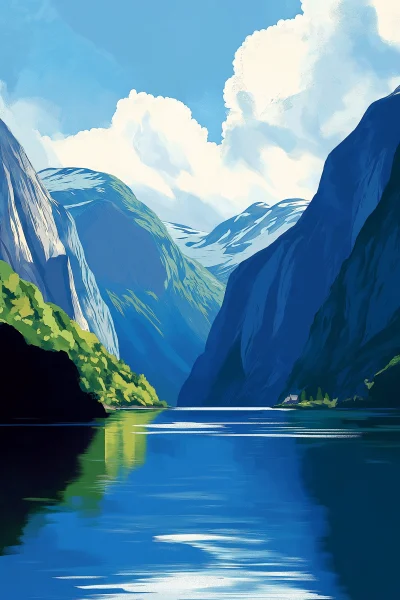 Norwegian Fjords Illustration