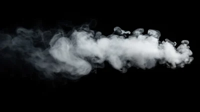 White Smoke on Black Background