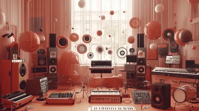 Abstract Music Studio Wallpaper