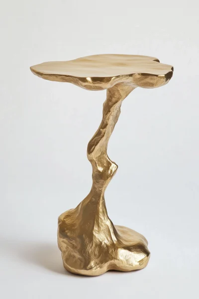 Abstract Cast Bronze Side Table