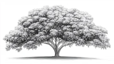 Botanical Drawing of a Rain Tree