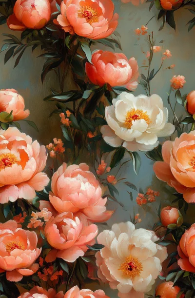 Gorgeous Peony Bouquets Painting