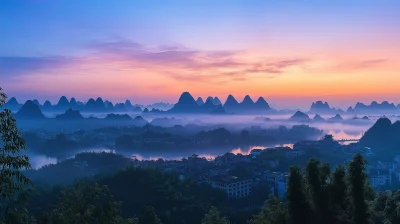 Guilin Sunrise Panorama