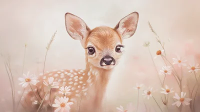 Dreamy Baby Deer in Pastel Colors