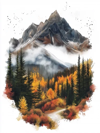 Mountain Landscape in Fall Season