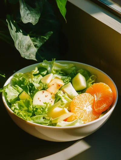 Healthy Salad in White Bowl