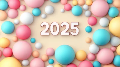 Colorful Happy New Year 2025 Background