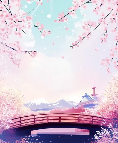 Cherry Blossom Anime Background