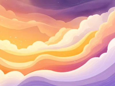 Pastel Illustration of Clouds in the Sky